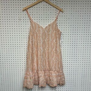 Saints + Secrets Chic Coral Leaf Pattern Mini Dress